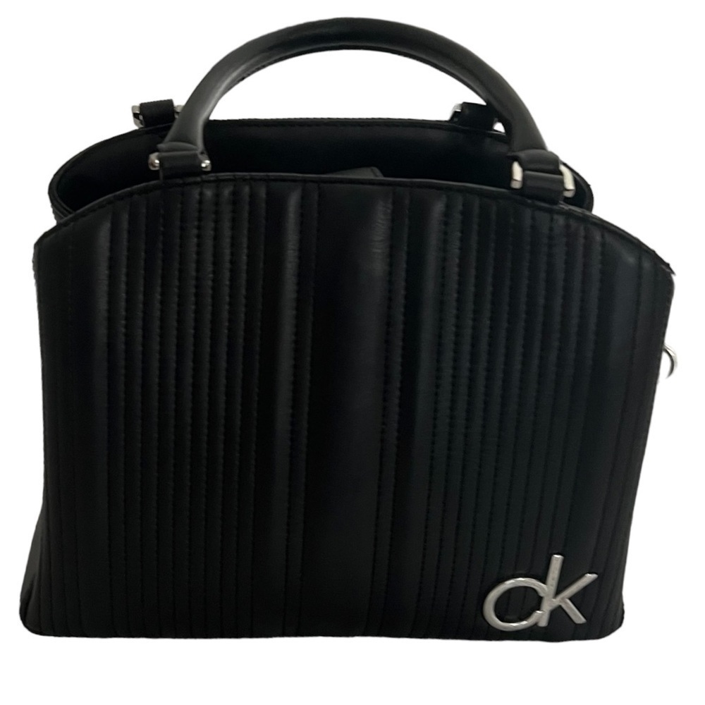 Calvin Klein Crossbody Bag Women's Black Quilted Faux Leather Handbag Purse